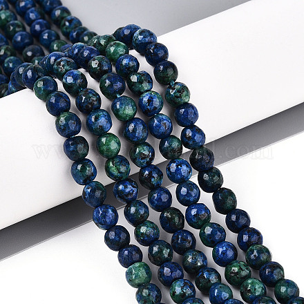 Окрашенные природные белый нефрит бисер пряди G-T139-6mm-60-22-1