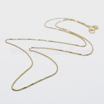 925 стерлингового серебра цепи коробки ожерелья STER-F039-45cm-04G-1