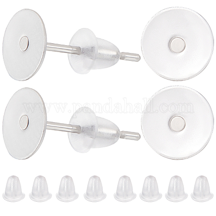 1600 шт. 2 стиля 304 нержавеющая сталь плоская круглая пустая фурнитура для сережек-гвоздиков FIND-BBC0003-53A-1