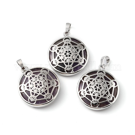 Подвески из натурального аметиста  G-P498-04P-26-1