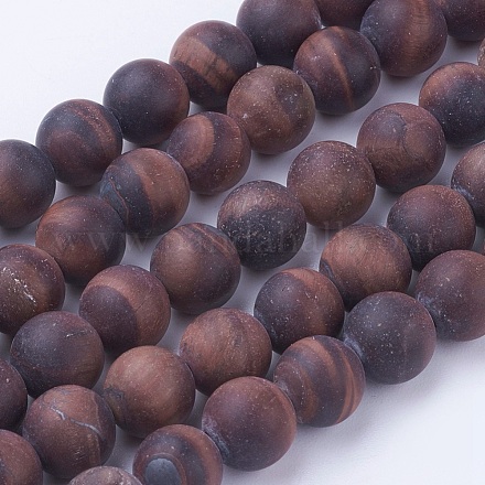 Матовые натуральные тигровые глазки G-G735-11F-8mm-1