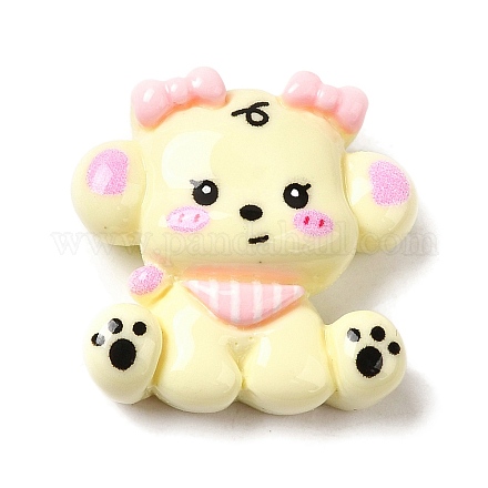 Кабошоны в виде щенков из непрозрачной смолы CRES-A056-01C-1