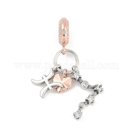 Латунные подвески с кубическим цирконием европейские бусины KK-Q015-01B-1