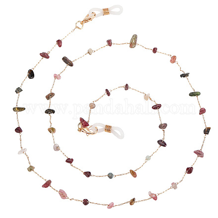 Цепочка из натуральных драгоценных камней и сплава для ношения на шее для очков AJEW-WH20070-024B-1