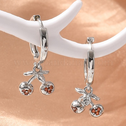 Латунные кубических серьги циркония обруч EJEW-Q015-01P-B-1