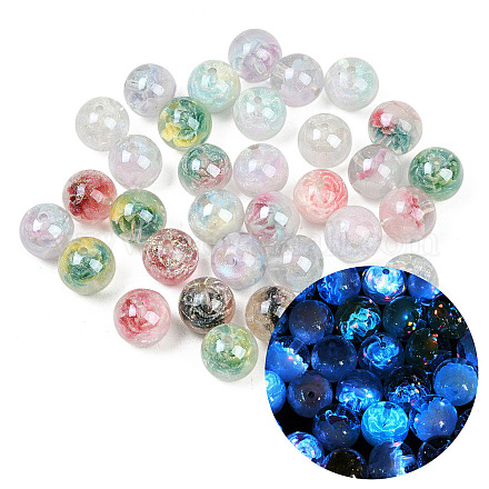 Светящиеся прозрачные смоляные бусины внутри цветка RESI-C070-05A-1