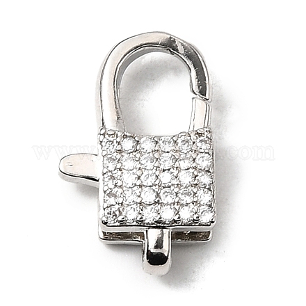 Застежки-клешни из прозрачной латуни с кубическим цирконием KK-Z078-48A-P-1