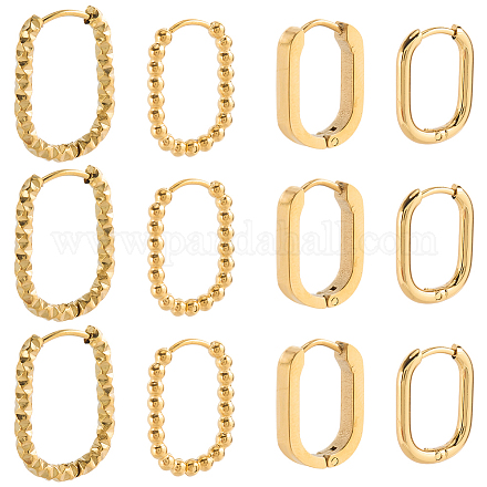 Комплекты серег-колец Huggie Hoop из нержавеющей стали для женщин EJEW-SC0001-74-1