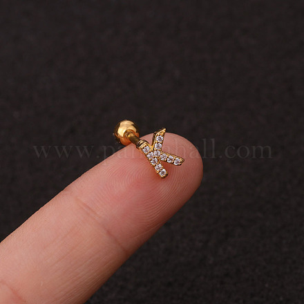 Серьги для хряща из хирургической нержавеющей стали 316L с микропаве из прозрачного кубического циркония WG3A850-22-1