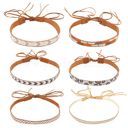 6 шт. 6 стиля повязок для шляп из искусственной замши и стекла DIY-HY0003-14-1