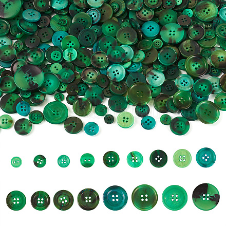 Плоские круглые пуговицы из смолы BUTT-TAC0017-01F-1