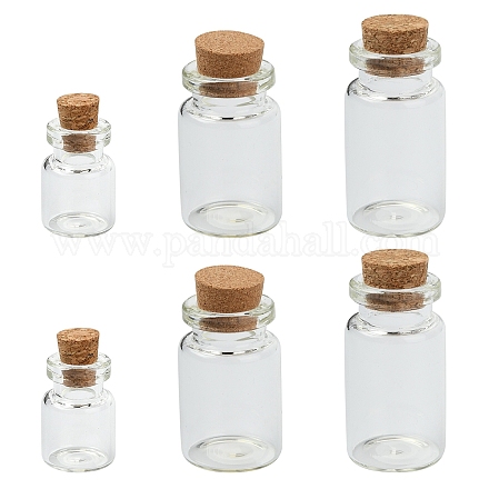 30 шт. 3 стиля мини симпатичные маленькие стеклянные банки стеклянные бутылки AJEW-YW0001-45-1