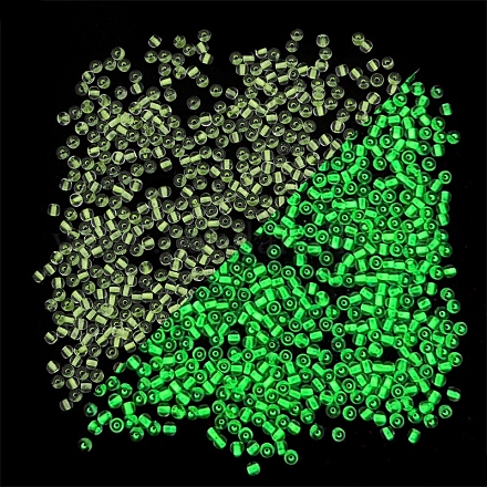 Светящиеся в темноте прозрачные стеклянные круглые бусины LUMI-PW0004-006A-08-1