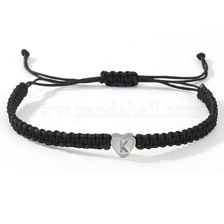 Браслеты из плетеных бусин в форме сердца из нержавеющей стали 304 с буквами OO6447-39-1