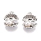 Rack Plating Alloy Pendants, with ABS Plastic Imitation Pearl, Shell Shapes, Platinum, 16x13x6mm, Hole: 1.6mm
