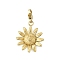 304 Stainless Steel Pendants Decoration, Sunflower Charms, Ion Plating(IP), Real 18K Gold Plated, 32mm