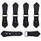 PU Imitation Leather Sew on Toggle Buckles, Tab Closures, Cloak Clasp Fasteners, with Zinc Alloy Findings, Black, 129x29x10mm