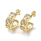 Clear Cubic Zirconia Heart Stud Earrings, Rack Plating Brass Jewelry for Women, Cadmium Free & Lead Free, Real 18K Gold Plated, 18x14.5x7mm, Pin: 0.8mm