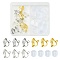 12Pcs 3 Colors Brass Clip-on Earring Findings, for non-pierced Ears, with Silicone Earring Pads, Mixed Color, 13x6x7mm, Hole: 1mm, 4Pcs/Color