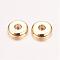 Brass Spacer Beads, Nickel Free, Flat Round, Real 18K Gold Plated, 6x2mm, Hole: 1.6mm
