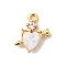 Brass Glass Pendants, Heart with Arrow, Nickel Free, Faceted, Real 18K Gold Plated, 11.5x9x3mm, Hole: 1.2mm