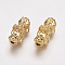 Real 24K Gold Plated Alloy Beads, Pixiu with Chinese Character Cai, Long-Lasting Plated, 20x9x9mm, Hole: 2.5mm