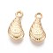 CCB Plastic Pendants, Shell Shape, Light Gold, 20.5~21x10~10.5x4.5mm, Hole: 1.8~2mm