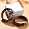 Natural Leopard Skin Jasper Beaded Stretch Bracelets for Women Men, Rectangle, Inner Diameter: 2-1/4 inch(5.55cm)