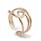 Ion Plating(IP) 304 Stainless Steel Wire Knot Open Cuff Rings for Women, Real 14K Gold Plated, US Size 6(16.5mm)