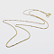 925 Sterling Silver Box Chain Necklaces, with Spring Ring Clasps, with 925 Stamp, Real 18K Gold Plated, 18 inch(45cm)