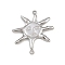 304 Stainless Steel Connector Charms, Sun Links, Non-Tarnish, Stainless Steel Color, 30x28x2mm, Hole: 1.8mm