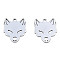Non-Tarnish 201 Stainless Steel Charms, Halloween Style, Fox, Stainless Steel Color, 15x12.5x1mm, Hole: 1.2mm