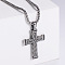 Retro Rock Punk Men's Cross 304 Stainless Steel Pendant Necklaces, Stainless Steel Color, Pendant: 57x32mm;