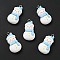 Christmas Opaque Resin Pendants, with Platinum Tone Iron Loops, Snowman Charm, White, 31.5x16.5x7.5mm, Hole: 2x2.3mm