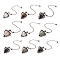 Mixed Gemstone Triangle Dowsing Pendulum Pendants, with Quartz Crystal Round Beads, Rack Plating Alloy Findings & Chains, Cadmium Free & Lead Free, 290mm