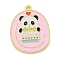 Alloy Enamel Pendants, Light Gold, Panda Charm, Letter O, 28x22x1mm, Hole: 1.5mm