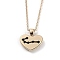 Golden Plated Heart with Constellation/Zodiac Sign Alloy Enamel Pendant Necklaces, Black, Cancer, 17.2~17.63 inch(43.7~44.8cm)