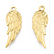 Ion Plating(IP) 201 Stainless Steel Pendants, Wing, Real 18K Gold Plated, 30.5x11x2.5mm, Hole: 2mm