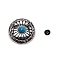 1-Hole Alloy & Turquoise Decorative Rivets, Flat Round with Sunflowers Pattern, for DIY Luggage and Hardware Accessaries, Steel Blue, 30x10.3~10.8mm, Hole: 2.5mm