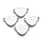 Non-Tarnish 201 Stainless Steel Links Connectors, Stamping Blank Tag, Heart, Stainless Steel Color, 10x15.5x1mm, Hole: 1.2mm