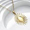 Sunflower 304 Stainless Steel Pendant Necklaces, Ion Plating(IP), Real 18K Gold Plated, 18.11 inch(46cm)