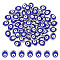 60Pcs CCB Plastic Beads, with Enamel, Oval with Evil Eye, Blue, 12x9.5x5mm, Hole: 1.4mm