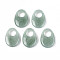 Natural Green Aventurine Large Hole Pendants, Egg Charms, 35~36.5x24.5~25.5x7~8mm, Hole: 12~12.5mm