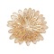 Iron Pendants, Flower Charm, Hollow, Light Gold, 41x3mm, Hole: 1.4mm