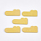 Painted Poplar Wood Cabochons, Crocodile/Alligator, Gold, 13.5x30x1.5mm