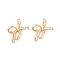 Brass Pendants, Cadmium Free & Nickel Free & Lead Free, Bowknot, Real 18K Gold Plated, 18x16x3.5mm, Hole: 1mm
