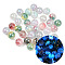 Luminous Transparent Resin Inner Flower Beads, Round, Glow in the Dark, with Glitter Powder, Mixed Color, 16mm, Hole: 2mm