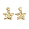 Brass Micro Pave Cubic Zirconia Pendants, Cadmium Free & Nickel Free & Lead Free, Star Charms, Real 18K Gold Plated, 10.5x9x3.5mm, Hole: 1mm