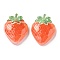 Resin Cabochons, Strawberry, Orange Red, 21.5x17x7mm