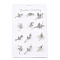 12Pcs 12 Styles Ballet Dancer Alloy Rhinestone Brooches for Backpack Clothes, with Resin and ABS Imitation Pearl, Platinum, 27.5~39x13.5~24.5mm, 1pc/style